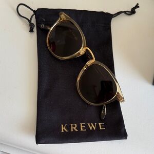 KREWE “Perry” Polarized Sunglasses in Champagne with Tortoise Stems